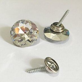 50PCS/LOT Clear Color Diamond Crystal Glass Buttons Screws Sofa Sewing Buttons Headboard Decoration Crystal Buttons Upholstery Buttons (25mm 50pcs)