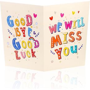 Giant Greeting Card Farewell, 11x17.3 Inch Large Going Away Card with Envelope Coworkers We'll Miss You Leaving Goodbye Good Luck Jumbo Big Huge Card for Colleague Friends Gift (Yellow)