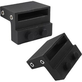 2pcs Barn Door Stopper Hardware for Track Width: 1-7/16 in-1-5/8 in, Thickness: 1/4 in, Black Flat Rail Roller Stop for Sliding Door