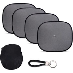4pcs Car Window Shade, 17.3x15 Inch Side Window Sun Shade with 4 Suction Cups Blocks Sun Rays Side Window Visor Front & Rear Side Window Sun Shade Privacy for Baby Pets