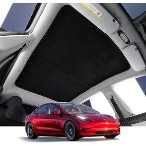 Roof Sunshade for Tesla Model Y 2024 2023 2022 2021 2020, BANKKY 2PCS Visor Sunroof Reflector Upgrade 3.0 Reflective Covers Car Accessories Block Harmful UV Rays Glare, Reduce 37℉, Black