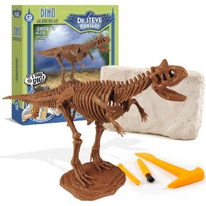 Geoworld Carnotaurus Dino Dig Kit – Build a 12-Inch Carnotaurus Skeleton Model – Ultimate STEM Experience for Kids Aged 6+, Brown