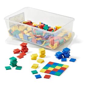 hand2mind Plastic Square Color Tiles, Plastic Bingo Chips, Math Bingo Tokens, Math Manipulatives for Preschool, Counters for Kids Math, Childrens Counting Manipulatives (Set of 400)