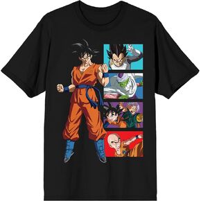 Dragon Ball Super Goku Character Panels Men's Black T-shirt
