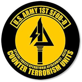 Round US Army 1st SFOD-D Counter Terrorism Units Sticker (Logo Special Forces Operational Delta (3 inch) U.S. Army Licensed
