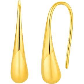 YL Teardrop Earrings for Women Copper Large Oval Hoop Earrings Lightweight High Polished Statement Jewelry for Gifts