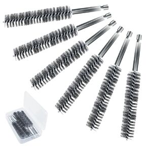 6 Pcs 15mm Stainless Steel Pipe Brush for Electric Drill Cleaning hex Handle Wire Hole Brush Twisted Pair Wire Brush Cleaning Brush