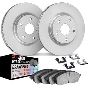 Dynamic Friction Company Front Geospec Brake Rotors Kit | 4000 HybriDynamic Brake Pads includes Hardware 4812-63013