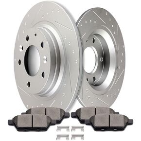 cciyu Rear Brake Kits - 2 Brake Rotors & 4 Ceramic Pads fit 2006-2012 For Ford Fusion 2007-2012 For Lincoln MKZ 2006 For Lincoln Zephyr 2006-2013 For Mazda 6 2006-2011 For Mercury Milan