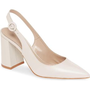 Women's Pointed Toe Block Heel Pumps Slingback Chunky Heel Slip On Work Party Dress Shoes
