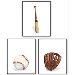 Baseball Kids Room Posters,Baseball Nursery Wall Art Decor,Baseball Posters Wall Art for Boys Bedroom Kids Room Decor,Baseball Pictures Art for Wall for Boys Room Decor,UNFRAMED 8" X 10"