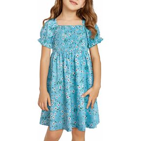 blibean Girl Summer Dress Tween Floral Boho Dresses Size 4-13 Years