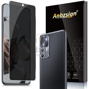 For Xiaomi 12T / 12T Pro (2022) With [2 Pack] Camera Lens Protector and [2 Pack] Privacy Screen Protector, Anti-Spy 9H Hardness Tempered Glass.