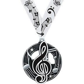 Music Medals - 2.25" Silver Music Medal Awards Prime