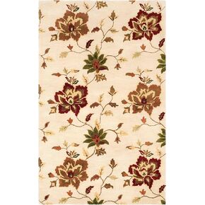 SAFAVIEH Jardin Collection Area Rug - 8' x 10', Ivory & Multi, Handmade Floral Wool, Ideal for High Traffic Areas in Living Room, Bedroom (JAR811A)