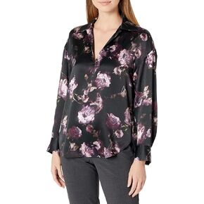 Vince Women's Night Garden Lapel Collar Popover