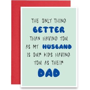 Sweet Father’s Day Card from Wife, Lovely Best Dad Father’s Day Card for Husband, Novelty Birthday Card for Him