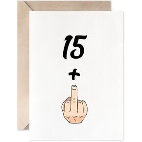 MAGJUCHE Funny 16th Birthday Card, 15+1 Girl Or Boy Sweet 16 Years Old Birthday Gift Joke Card
