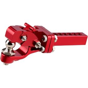 DJX CNC Aluminum Tow Trailer Hook Hitch Receiver for 1:10 RC Crawler Car Traxxas TRX4 Axial SCX10 90046 90047 (Red)
