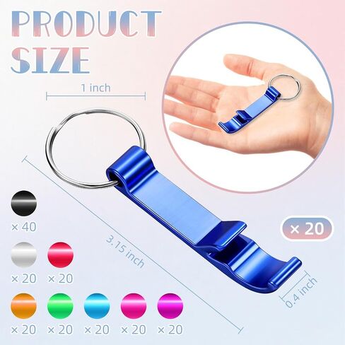 200 Pack Bottle Opener Keychain Bulk Black Beer Opener Keychain Aluminum Bottle Opener Keychain Metal Key Chain Beer Beverage Can Bottle Opener for Party Favor Wedding Favor (Black) in Saudi Arabia