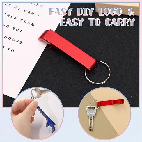 200 Pack Bottle Opener Keychain Bulk Black Beer Opener Keychain Aluminum Bottle Opener Keychain Metal Key Chain Beer Beverage Can Bottle Opener for Party Favor Wedding Favor (Black) in Saudi Arabia