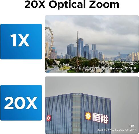 GWSECU 4K PTZ Camera Outdoor PoE Security, 20x Optical Zoom AI Human Vehicle Detection Trigger Spotlights & Color Night, 360° Pan 95° Tilt, 2 Way Talk, Auto Cruising Human Tracking, P608IRDX20 in Saudi Arabia