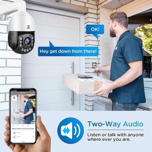 GWSECU 4K PTZ Camera Outdoor PoE Security, 20x Optical Zoom AI Human Vehicle Detection Trigger Spotlights & Color Night, 360° Pan 95° Tilt, 2 Way Talk, Auto Cruising Human Tracking, P608IRDX20 in Saudi Arabia