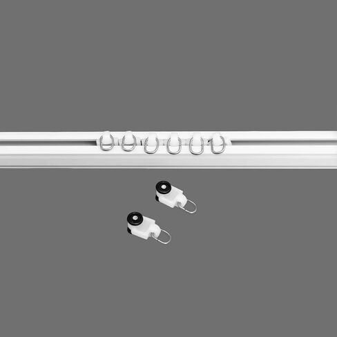 Curtain Glider Track Rail Runners Curtain Mute Wheel Rollers Heavy-Duty Curtain Tracks Pulley 20PCS,White… in Kuwait