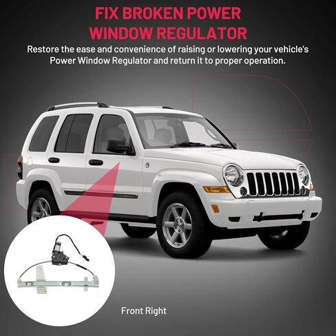BDFHYK 741-557 Power Window Regulator with Motor Front Right for 2001-2004 Grand Cherokee 2001 2002 2003 2004 01 02 03 04 in Saudi Arabia