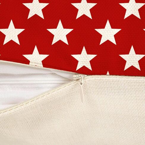 4th of July Throw Pillow Covers 18 x 18 Inch Set of 4, Patriotic Stars God Bless America Summer Farmhouse Holiday Independence Memorial Day Cushion Case for Home Sofa Couch Decoration TH201 in Kuwait