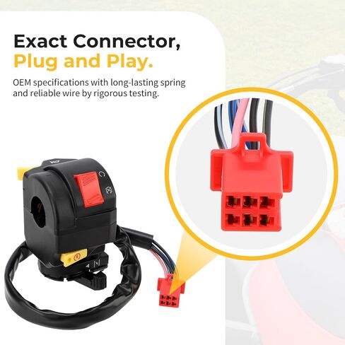 M MATI Left Handlebar Start Kill Stop Horn Switch for Polaris Sportsman 90 Predator 90 2004-2006 Predator 50 2004-2007 Outlaw 50 2008-2009 0453359 in Saudi Arabia