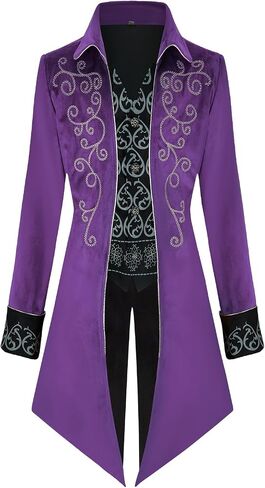 IWQBQ Men's Steampunk Jacket Gothic Medieval Vintage Court Tailcoat Halloween Costumes in Kuwait