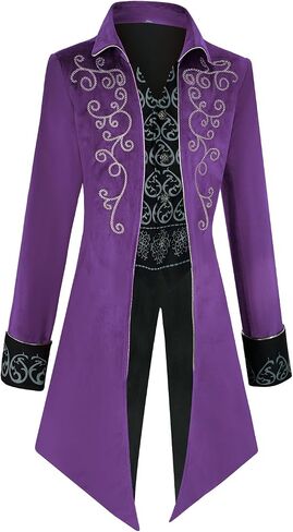 IWQBQ Men's Steampunk Jacket Gothic Medieval Vintage Court Tailcoat Halloween Costumes in Kuwait