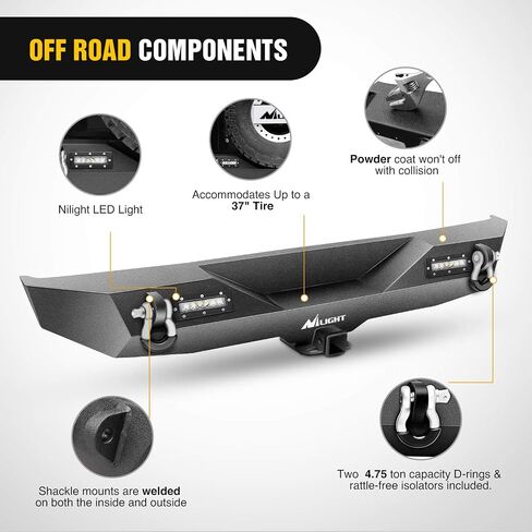 Nilight Off Road Front Tubular Doors with Side View Mirrors Compatible with 2018 2019 2020 2021 2022 2023 Wrangler JL 2020 2021 2022 2023 Gladiator JT 2 Door Only, 2 Years Warranty in Saudi Arabia