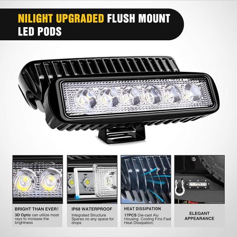 Nilight Off Road Front Tubular Doors with Side View Mirrors Compatible with 2018 2019 2020 2021 2022 2023 Wrangler JL 2020 2021 2022 2023 Gladiator JT 2 Door Only, 2 Years Warranty in Saudi Arabia