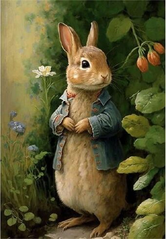 YTOMEAT 5D الماس اللوحة أرنب عيد الفصح حفر كامل جولة ومربع جدار حجر الراين DIY الفن الحرف صورة عدة هدية تزيين المنزل 16 × 20 بوصة in Kuwait