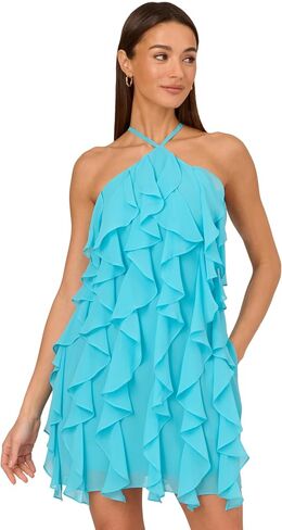 Adrianna Papell Women's Poly Chiffon Mini Dress in Saudi Arabia