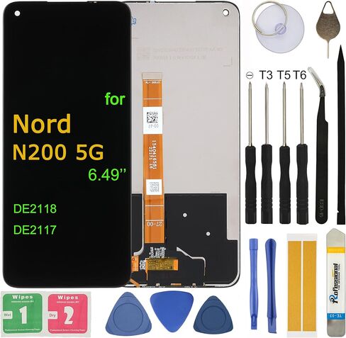 Screen Replacement for 1+ OnePlus Nord N200 5G 6.49inch DE2118, DE2117 Assembly LCD Display Touch Screen Digitizer with Repair Tools in Saudi Arabia