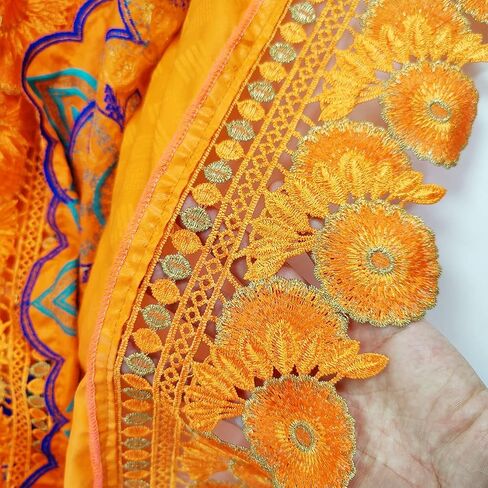 African Long Dress Nigerian Women Dashiki Robe for Wedding Party Plus Size Gowns Mali Basin Brocade Embroidery Clothing Orange in Saudi Arabia