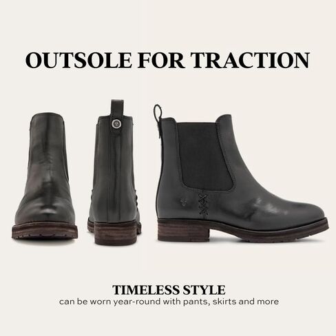 Frye Melissa Chelsea Boots for Women - Rugged and Comfortable Leather Lined Slip On Classics with Leather Outsole and Antique Metal Hardware in Kuwait