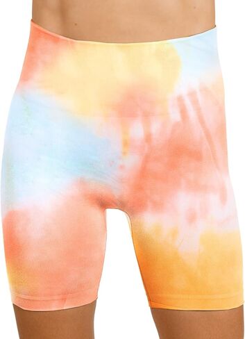 MAXXIM Women's High-Waisted Seamless Compression Biker Shorts - Tie Dye and Solid Ideal for Gym, Yoga, Running, and Fitness in Kuwait