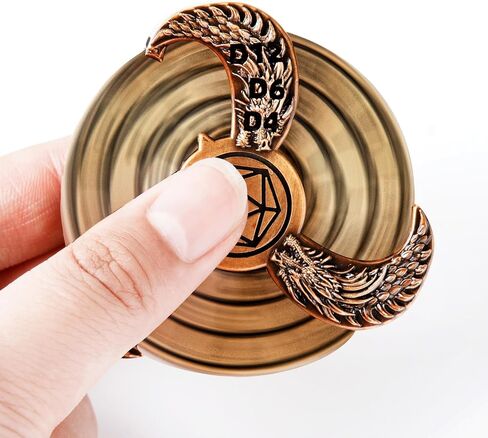 Fidget Spinner DND Dice Set, 7-in-1 Rotate Metal Fingertip Gyro Rotate Dungeons and Dragons DND Compass Dice, Cool RPG Role Playing Table Game Dice with Gift Box（Gold） in Saudi Arabia