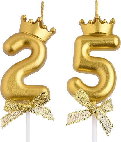 25th 52nd Birthday Candles, Red 52 25 Year Old Number Birthday Candles, Happy Birthday Party Cake Topper Decoration Gifts for Women Men in Saudi Arabia