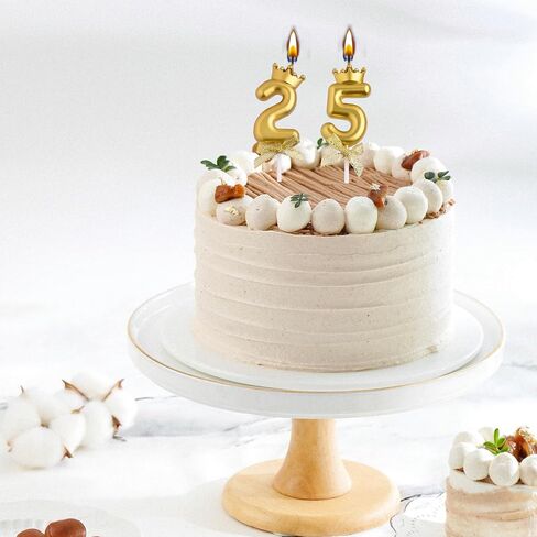 25th 52nd Birthday Candles, Red 52 25 Year Old Number Birthday Candles, Happy Birthday Party Cake Topper Decoration Gifts for Women Men in Saudi Arabia
