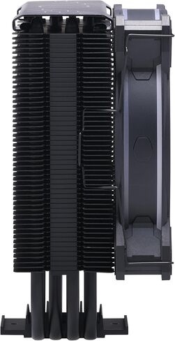 Cooler Master Hyper 212 Halo CPU Sink - Black Aluminum Finish, 4 Heat Continuous Direct Contact Pipes with Fins, MF120 Halo2 ARGB Fan, ARGB Detects, LGA1700 and AM5 Support - Black in Kuwait
