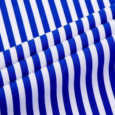 Men's Long Sleeve Dress Shirts Casual Business Vertical Striped Button Down Slim Fit Shirts in Kuwait