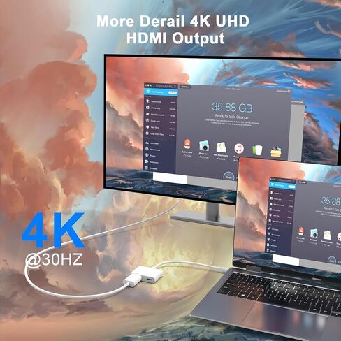[معتمد من MFi] محول USB C إلى HDMI، محول USB من النوع C الرقمي AV كابل موصل شاشة مزامنة 4K متوافق مع iPhone 15/15 Pro/15 Pro Max/15 Plus إلى شاشة عرض HDTV in Kuwait
