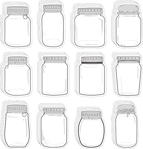 60 Pcs Rustic Mason Jars Bulletin Board Cutouts Mason Jar Cutout Industrial Mason Jar Classroom Decor Assorted Mason Jar Bulletin Board Decorations for Classroom Home Bulletin Board Decor in Saudi Arabia