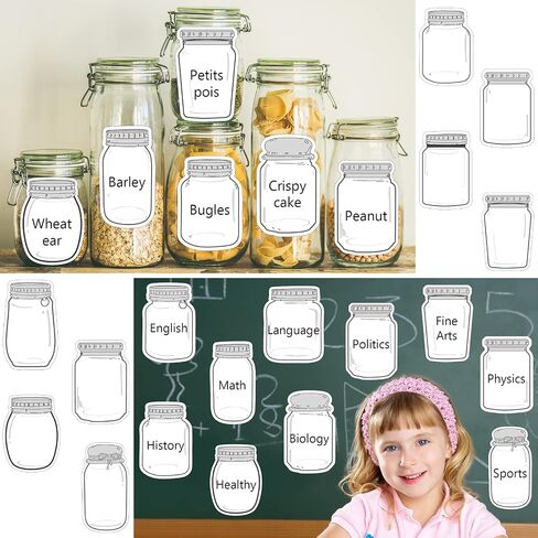 60 Pcs Rustic Mason Jars Bulletin Board Cutouts Mason Jar Cutout Industrial Mason Jar Classroom Decor Assorted Mason Jar Bulletin Board Decorations for Classroom Home Bulletin Board Decor in Saudi Arabia