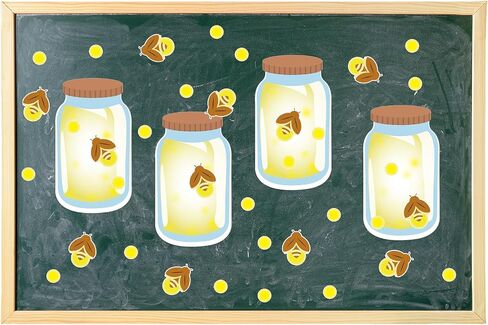 48 Pcs Mason Jar Firefly Bulletin Board Cutouts Firefly Cutouts Mason Jar Classroom Cutouts Summer Bulletin Board Decorations for Bulletin Board Welcome Party Classroom, 16 Styles in Saudi Arabia